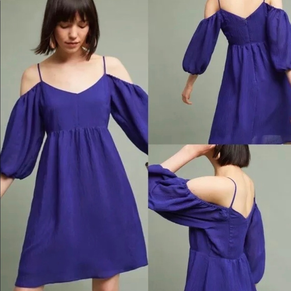 Moulinette Soeurs Blue Cold Shoulder Olga Dress